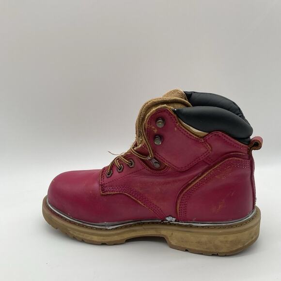 Timberland Pro Work Boots Steel Toe Waterproof Pink Soft Leather Shoe - Picture 4 of 7